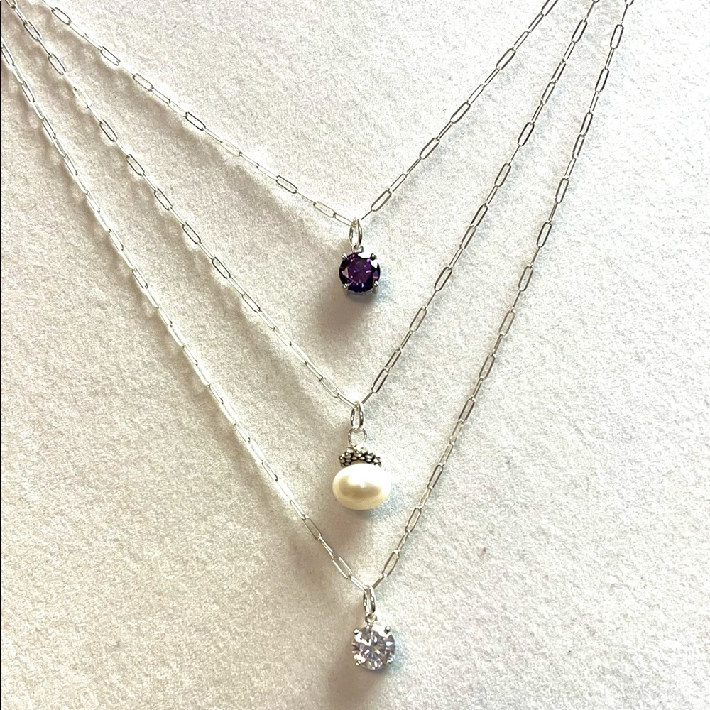 925 Sterling Silver. Three layers. Necklace - Picture 6 of 7